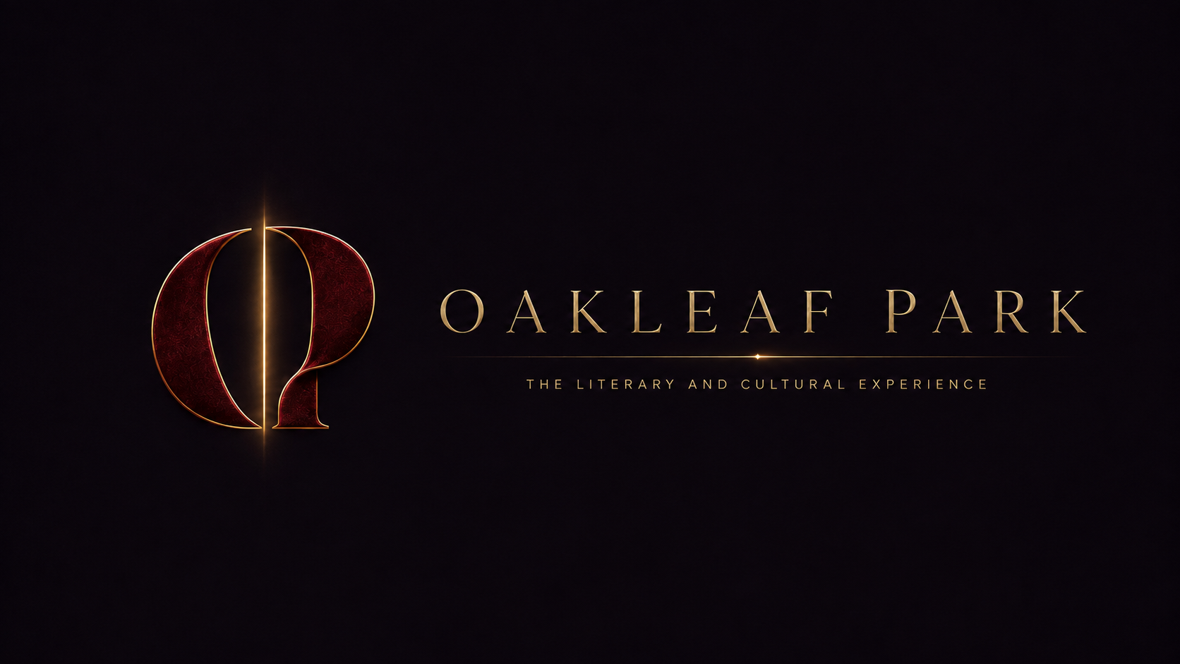 Oakleaf Park horizontal lockup: the Aperture emblem beside the Oakleaf Park wordmark and the line The Literary and Cultural Experience.